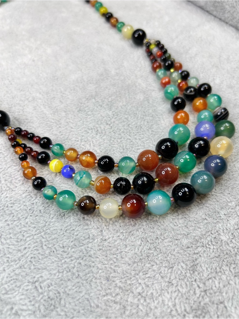 Multicolor Semi Precious Stone Mix Beaded Gemstone Necklace